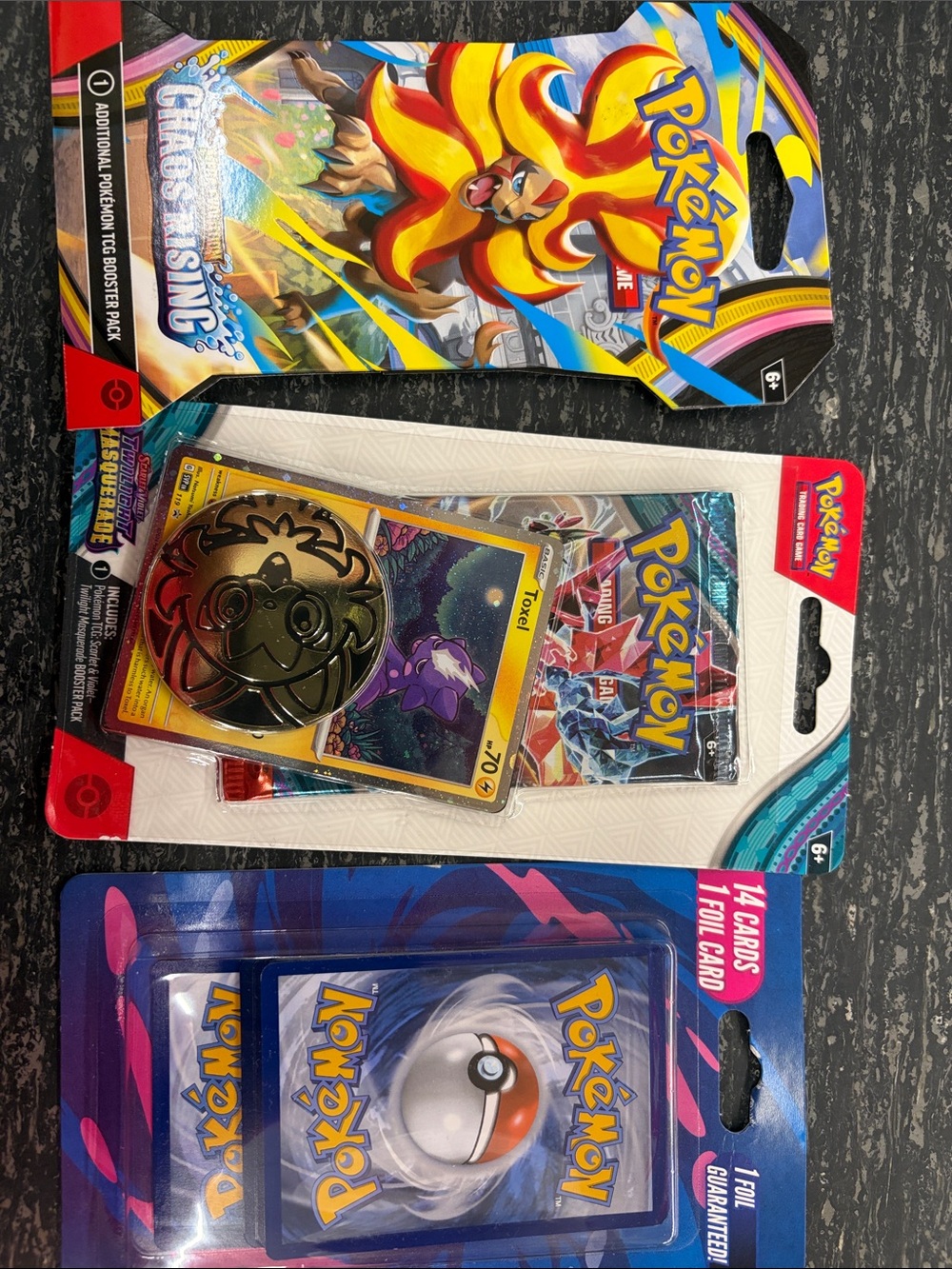 Pokemon Booster Packs and Cards - Blue, Red, Yellow